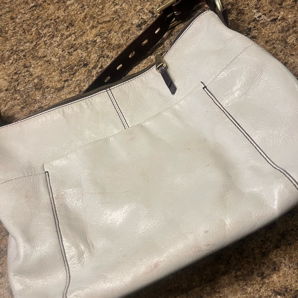 HOBO White Leather Shoulder Bag